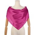 thumbnail image 2 of INSPIRE CHIC Women's Satin Neck Scarf Square Silky Solid Neckerchief Head Wrap Bandanas Hot Pink 90x90cm/35.4x35.4 inches(LxW), 2 of 6