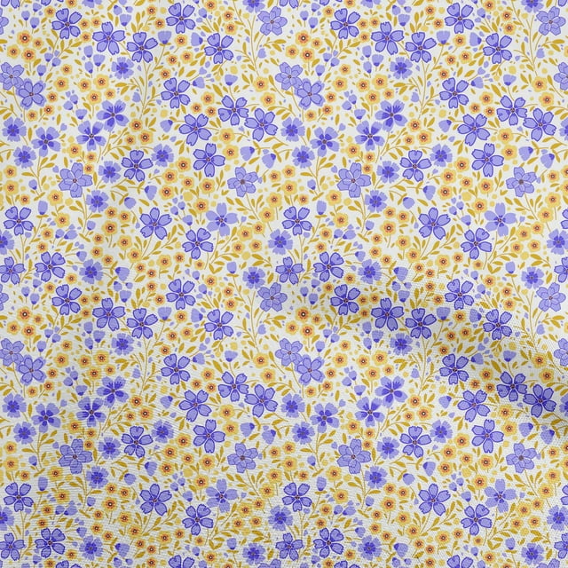 oneOone Silk Tabby Purple Fabric Floral Craft Projects Decor Fabric Printed By The Yard 42 Inch Wide