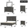 thumbnail image 4 of 6 Piece King Size Bedroom Furniture Sets, Wood Bedroom Set include King Size Platform Bed with 2 Storage Drawer, 2 Nightstands, Chest, Dresser and Mirror for Adults, Gray, 4 of 8