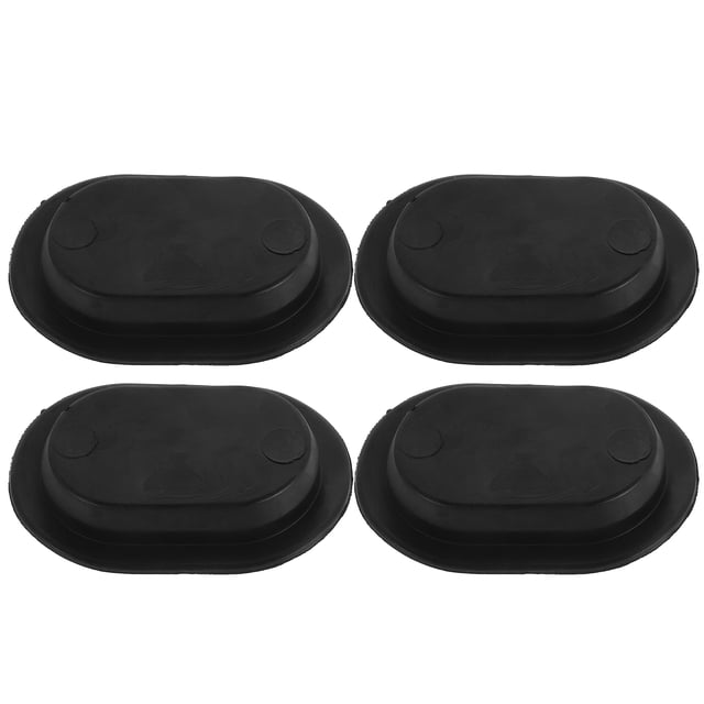 4 tapones de drenaje de goma para el suelo, de repuesto, ovalados, para alfombrillas de coche, color negro