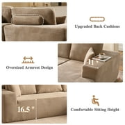 Ovios 106 Cloud Sofa Couch No Assembly Boneless Deep Seat Sofa for Living Room, Camel(Corduroy)