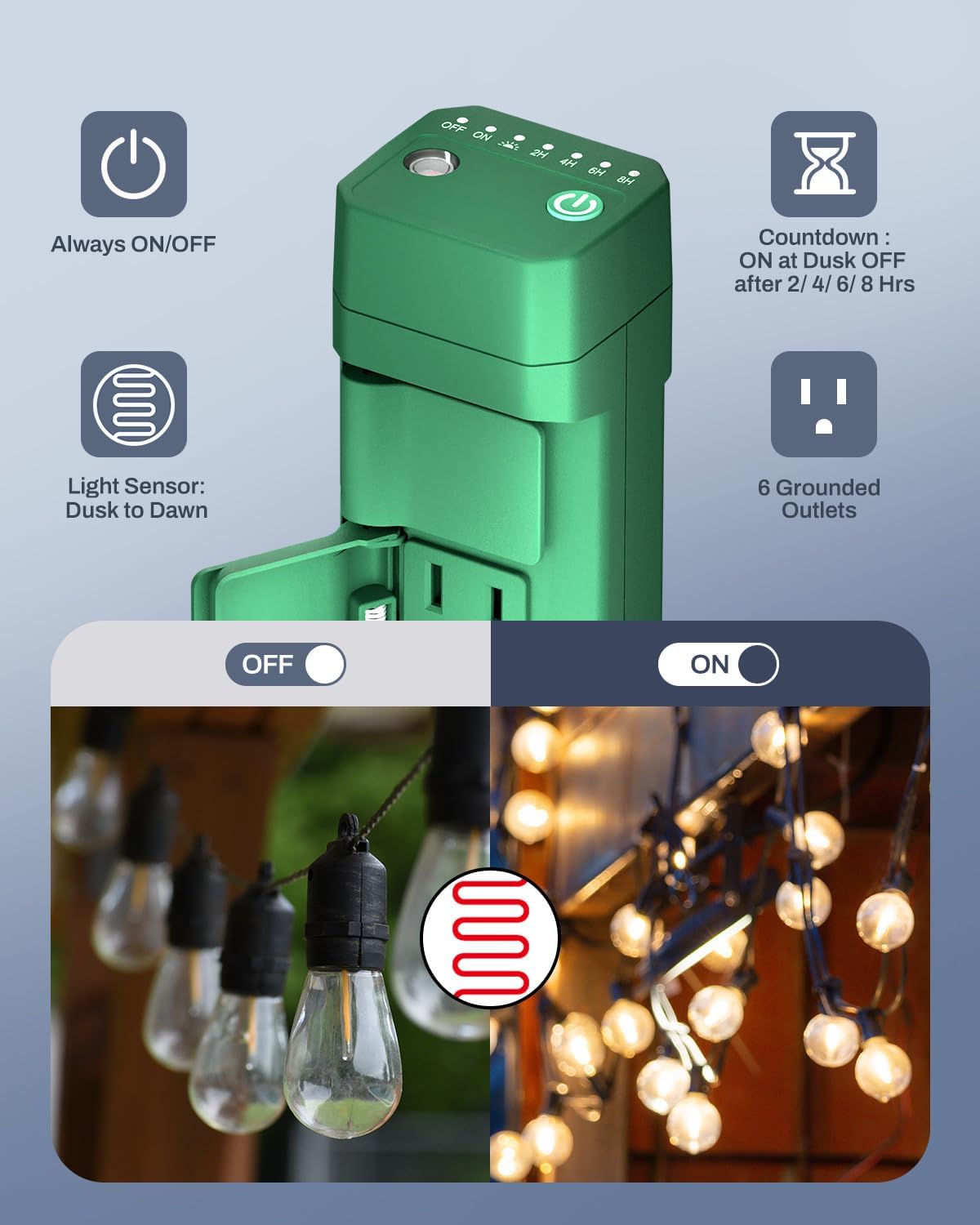 BN-LINK Outdoor Power Strip Timer with Photocell photo 3