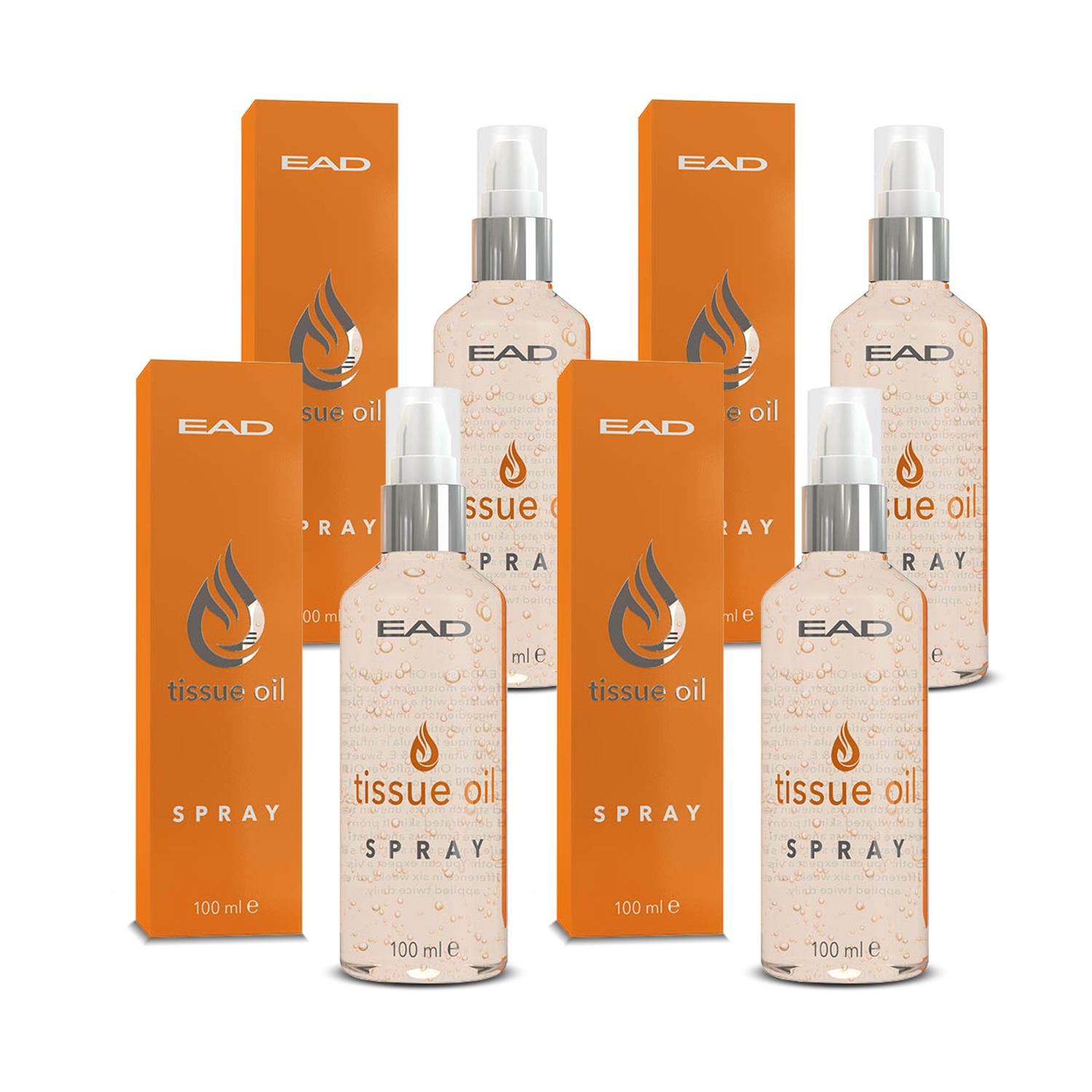 EAD Tissue Oil Spray - Moisturizer with Vit A & E 100ml, Pack of 4