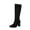 Black, variant on Xfvqtps Womens Knee High Boots with Buckle Thick Block Heel Stretch Slim Fit Fashion Winter Boots Pointed Toe Western Cowgirl Boots Beige