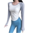 thumbnail image 1 of CEHVOM Hauts de Yoga à Manches Longues pour Femmes, Séchage Rapide, Entraînement, Course, Mise en Forme, Liquidation, 1 of 6