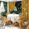 thumbnail image 4 of Outdoor Curtains for Patio Waterproof, Japanese Style Outdoor Privacy Panels Grommet, Vintage Art Cranes Ocean Wave Yellow Blackout Outside Curtains for Porch/Cabana/Pergola/Gazebo 54"x84", 2 Panels, 4 of 8