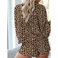 thumbnail image 3 of Selfieee Women's Two Piece Leopard Print Pajamas Home Lounge Wear Sleepwear 30002 Leopard Small, 3 of 3
