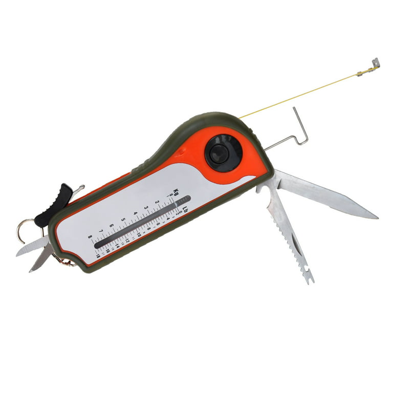 Swiss Ascent Fishing Gift Tool Fisherman Multitool - Hook Remover, Scale Scraper, Tape Measure, Bait Cutter, Flashlight, Knife, Scissors, Weight Scale