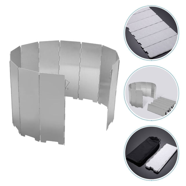 unbranded Paraviento Portátil Para Cocina De Camping En Aluminio Y Duradero Color Plateado