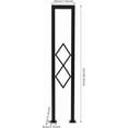 thumbnail image 2 of 3.3ft U-Shaped Stair Handrail, Floor Mounted Carbon Steel Hand Rail with Diamond Pattern Industrial Staircase Railing Non-Slip for Indoor Stairs Porch Deck, 330lbs Capacity (Black), 2 of 9