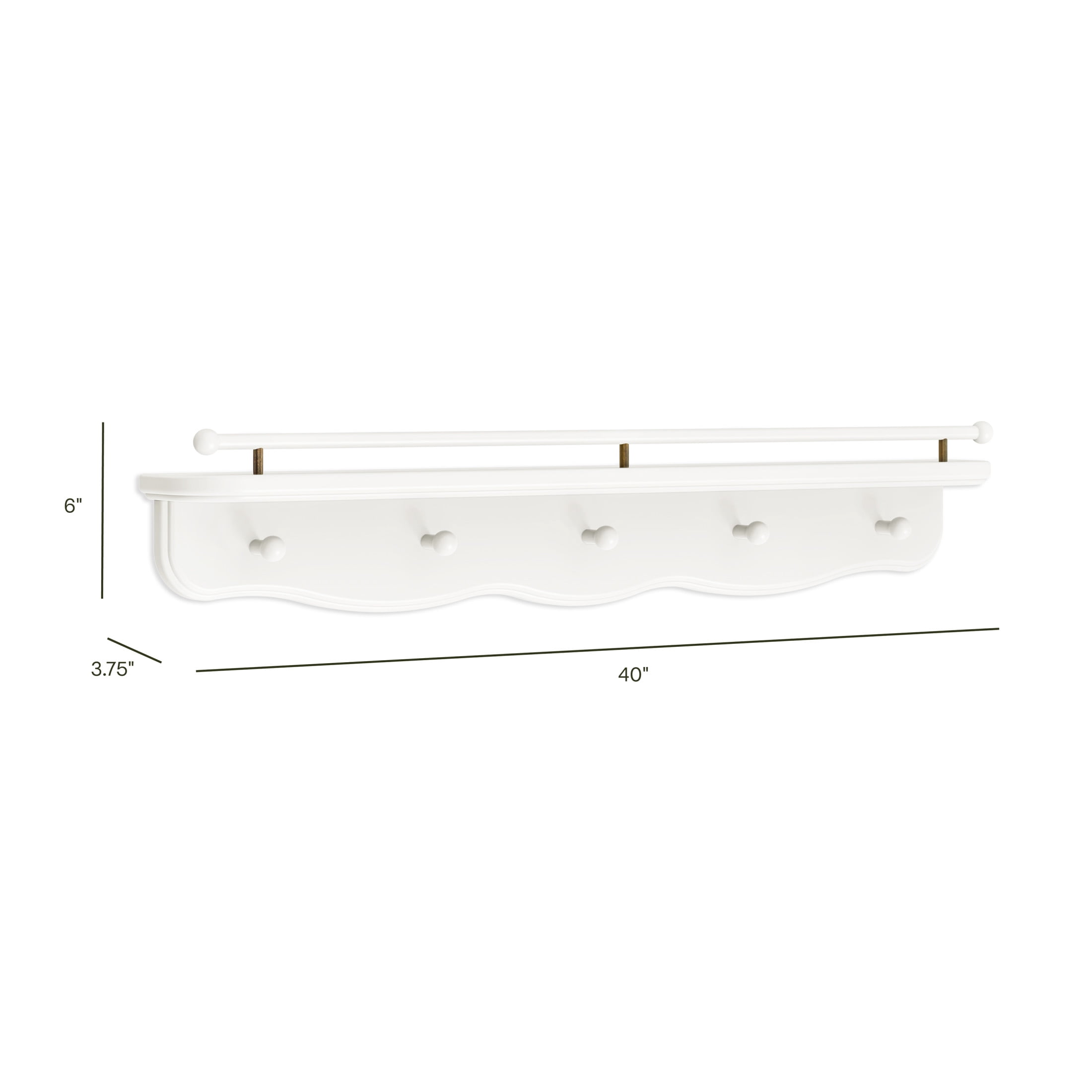 Namesake Kids Liberty 31" Wall Shelf with Hooks