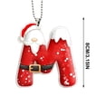thumbnail image 3 of Santa Suit Letter Christmas Ornament, A-Z Alphabet Flat Acrylic Pendant, Personalized Initial Xmas Tree Decor, DIY Custom Name Hanging Ornament for Car Rearview Mirror, 3 of 6