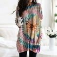 thumbnail image 2 of KIHOUT Women Loose Tie-Dye Printing Pocket Long Sleeve Sweatshir Dress, 2 of 5