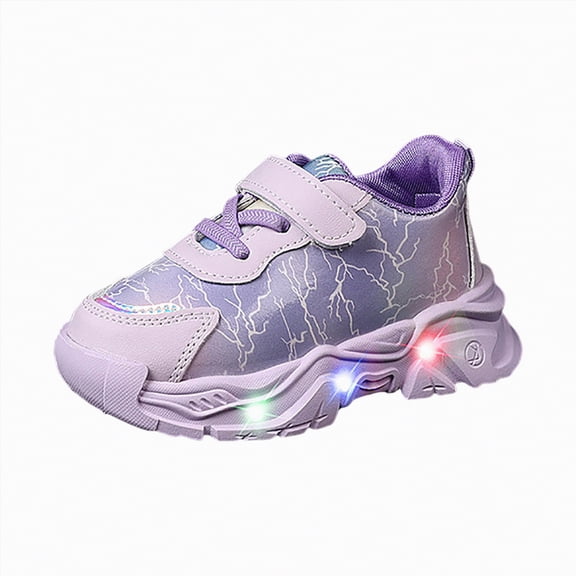 enyan Kids Shoes Toddler Light Up Shoes Boys Girls Breathable Luminous Tennis Sneakers for Outdoor Sport,Purple,Size 11.5