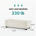 thumbnail image 2 of Weture Storage Ottoman Bench with Tufted, Safety Hinge & Upholstered Storage, 330 lb Limit, Beige, 2 of 8