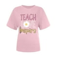 thumbnail image 5 of Lilgiuy Clearance under 5$ Teacher Shirts for Womens Rainbow Graphic Tee Funny Strong Letter Inspirational T Shirt Tops Love Heart Short Sleeve, 5 of 6