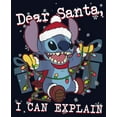 thumbnail image 2 of Girl's Lilo & Stitch Dear Santa, I Can Explain  Graphic Tee Navy Blue Medium, 2 of 4