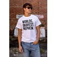 thumbnail image 3 of Worlds Okayest Nephew Aunt Uncle Joke Men's Graphic T Shirt Tees Brisco Brands X, 3 of 5