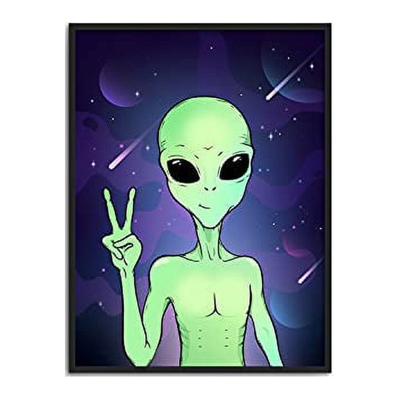 Haus and Hues Trippy Alien Edgy 12” x 16” Poster