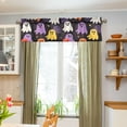 thumbnail image 3 of Yayeee Kitchen Valance Rod Pocket 54" x 18" Living Room Window Curtain, Yellow Halloween Ghosts, 3 of 6
