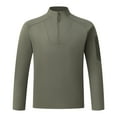 thumbnail image 6 of LMOIPLI Men's Quarter Zip Pullover Long Sleeve Sweatshirts Mock Neck Pullover Casual Stretch Workout Athletic Tops Army Green XXXXL, 6 of 9
