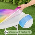 thumbnail image 5 of Rainbow Tie Dye Swirl Pattern Round Fitted Tablecloth with Elastic Edge,Dining Table Cover Waterproof,Outdoor Round Tablecloth for Camping,Dining,Indoor and Outdoor, 5 of 7