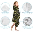 thumbnail image 7 of Black Sunflower Leaf Pattern Hooded Bath Towel，50"x30" for Ages 3 To 12 Kids, Quick Dry Lightweight Soft Microfiber Hood Beach Towel Cover Up for Kids, 7 of 7