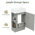 thumbnail image 5 of Harper & Bright Designs 18.6" Small Bathroom Vanity Sink Combo with Storage , Bathroom Floor Cabinet with Two-tier Shelf, Grey, 5 of 17