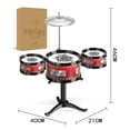 thumbnail image 2 of red Toddler Drum Kit With 5 Drums Stool And Accessories Musical Instrument Toy For Kids Early Education And Rhythm Development, 2 of 2