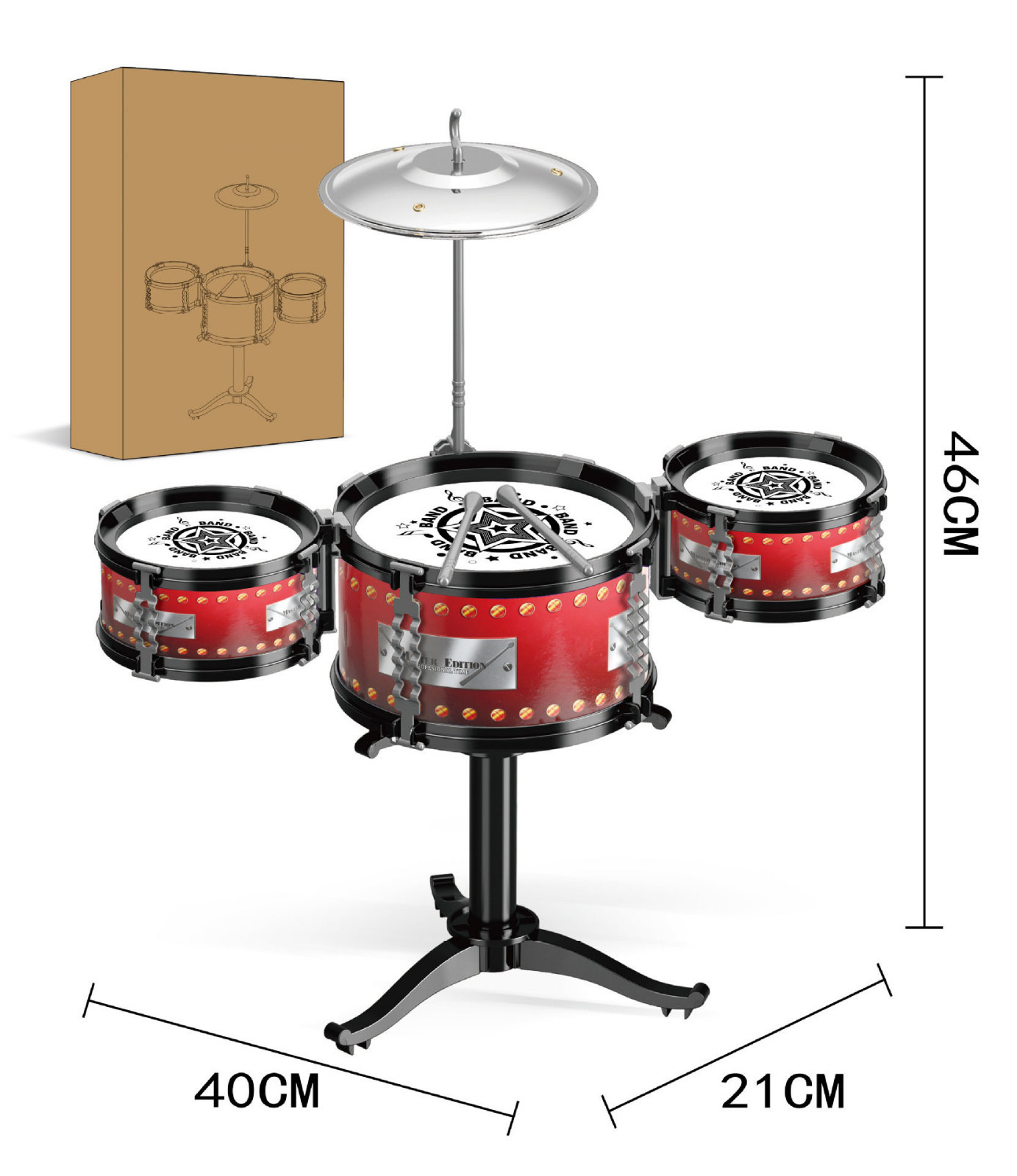 Kit Batterie Jouet Pour Enfants 3-5 Ans - Style Jazz Avec Tabouret - Éveil Musical - Cadeau Garçon/fille