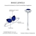 thumbnail image 5 of Rosec Jewels Lab Grown Blue Sapphire 2 Stone Engagement Ring (AAAA Grade) - Blue Sapphire Diamond Ring, with Jewelry Box, 925 Sterling Silver, US 4.00, 5 of 8