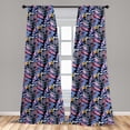 thumbnail image 4 of Ambesonne Tropical Curtains, Minimalist Leaves Dots, Pair of 28"x95", Lavender Blue Pastel Pink, 4 of 4
