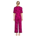 thumbnail image 4 of The Pioneer Woman Short Sleeve Top with Pant Pajama Set, Women’s, 2-Piece, 4 of 6