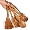 thumbnail image 4 of D-GROEE 1PC Wooden Cooking Utensils Kitchen Utensil,Natural Teak Wood Kitchen Utensils Tool- Nonstick Hard Wooden Spatula and Wooden Spoons, 4 of 7