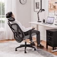 Smile Mart HighBack Ergonomic Mesh Office Chair with Adjustable Headrest, Light Gray