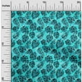 thumbnail image 2 of oneOone Tissu Polyester Spandex Vert Turquoise Motif Feuille Tropicale Tissu Imprimé au Mètre 56 Pouces de Large, 2 of 5