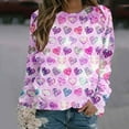 thumbnail image 2 of Wycnly Valentines Sweater Women Valentines Day Sweatshirt for Women Trendy Heart Print Plus Size Pullover Tops Spring Ladies Round Neck Long Sleeve Tunic Blouses Weekly, 2 of 4