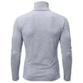 thumbnail image 3 of Dwelliawo Light Gray Turtle Neck Shirt Men Casual Regular Fit Sweaters Turtleneck Shirts Long Sleeve Ribbed Shirt Winter Pullover Sweaters Knitted Sweater L, 3 of 3