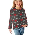 thumbnail image 6 of Jinhomg Little Girls Cute Valentines Shirt 2025 Love Heart Graphic Tees Lightweight Comfy Long Sleeve Crew Neck Tunic Tops Kids Valentine's Day Gifts Black 7 Years, 6 of 8