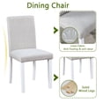 thumbnail image 4 of PORKISS Dining Table Set for 4, Solid Wood Dining Room Set with 1 Square Table 4 Upholstered Chairs, Dinner Table with Padded Chairs for Home Kitchen, White, 4 of 11