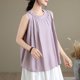 thumbnail image 5 of Xuyuer Women Sleeveless Sweater Tank Round Neck Casual Geometric Knit Sweater Top Women's Floral Print Tunic Tank Tops Blouse Shirts Loose Fit Graphic Tees Summer Vintage Tank Tops 2026, 5 of 8