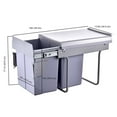 thumbnail image 3 of Trash Can Under Cabinet Under Counter Trash Can Pull out 40L Pullout Double Trash Can Under Sink Trash with Lid for Kitchen Cabinet, 3 of 9