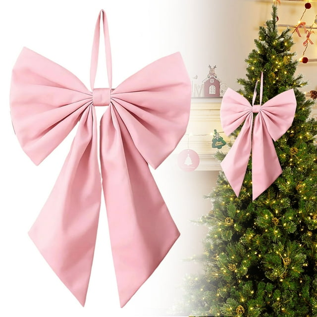 ZTTD Christmas Tree Topper Bow 7 x 10 Inch, Large Bows Christmas Decorations, Velvet Bow Christmas Wreath for Home Wreath Wall Backdrop Birthday Wedding Party Decor