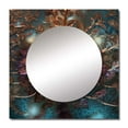 thumbnail image 2 of Designart "Enigmatic Vintage Dahlia Bloom On Turquoise I" Dahlia Purple Large Square Mirror - Square Bedroom Mirror Printed Wall Decor - Traditional Square Printed Wall Mirror Art, 2 of 5