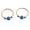 GF 7mm x 22 gauge Pair Blue Opal, variant on 8mm Cartilage Earrings Hoop Nose Tragus Earlobe Piercing in 14K Gold Filled with White Opal Stone 22 Gauge Sold in Pair (GF 8mm x 22 gauge / White Opal)