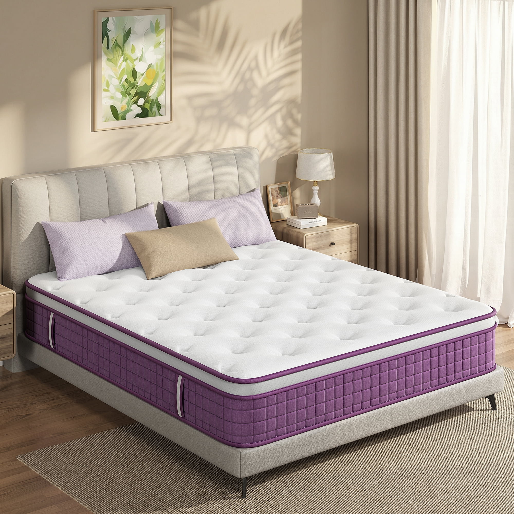 Sailvan King Size Mattress, 12 inch King Mattress in a Box, Bed Mattress With Memory Foam & Pocket Spring, Medium Firmness, Edge Support, Pressure Relief