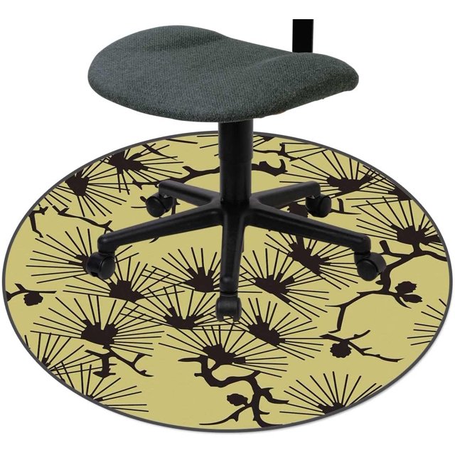 Retro High Chair Floor Mat Japanese Style Thick Office Chair Mat Anti-Fatigue Mat Gaming Room Home Office Decor 43 Inch