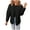 Black-B, variant on Women's Winter Casual Quilted Jackets Long Sleeve Button Down Puffer Jacket Padded Outerwear Coats M White