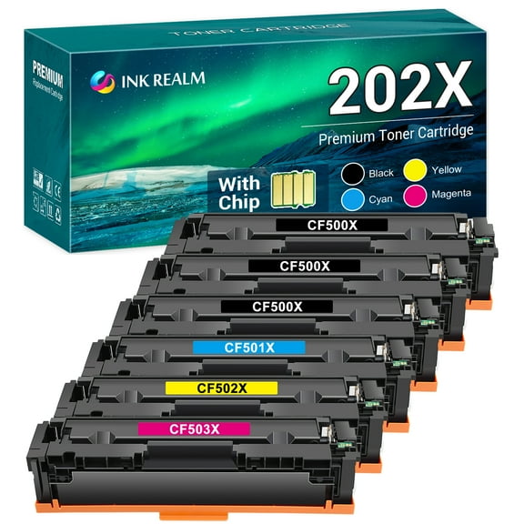 Ink realm 6-Pack Compatible Toner for HP CF500X CF501X CF502X CF503X Color LaserJet Pro M254dw M254dn M254nw, MFP-M281fdw MFP-M281fdn MFP-M281cdw MFP-M280nw 3x Black, Cyan, Magenta, Yellow
