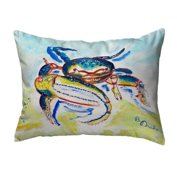 Betsy Drake KS1013 11 x 14 in. Colorful Fiddler Crab Non-Corded Indoor & Outdoor Pillow